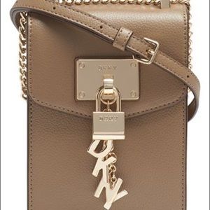 DKNY Elissa Pebble Leather Charm Crossbody